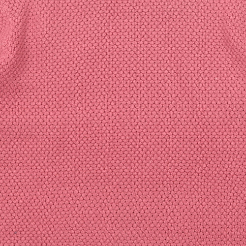 Original Knitwear Womens Pink Round Neck Acrylic Pullover Jumper Size L