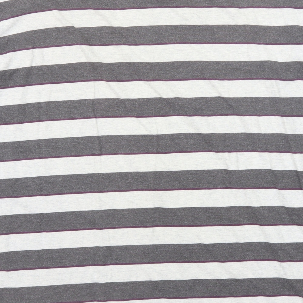 Kangol Mens Grey Striped Cotton Polo Size 2XL Collared Button