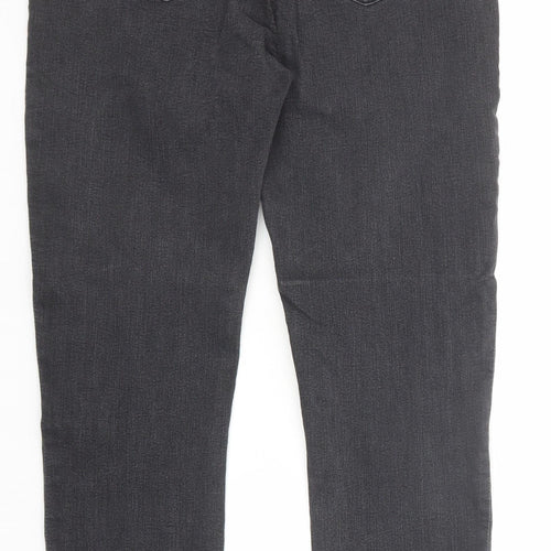 H&M Womens Black Cotton Skinny Jeans Size 12 Regular Zip