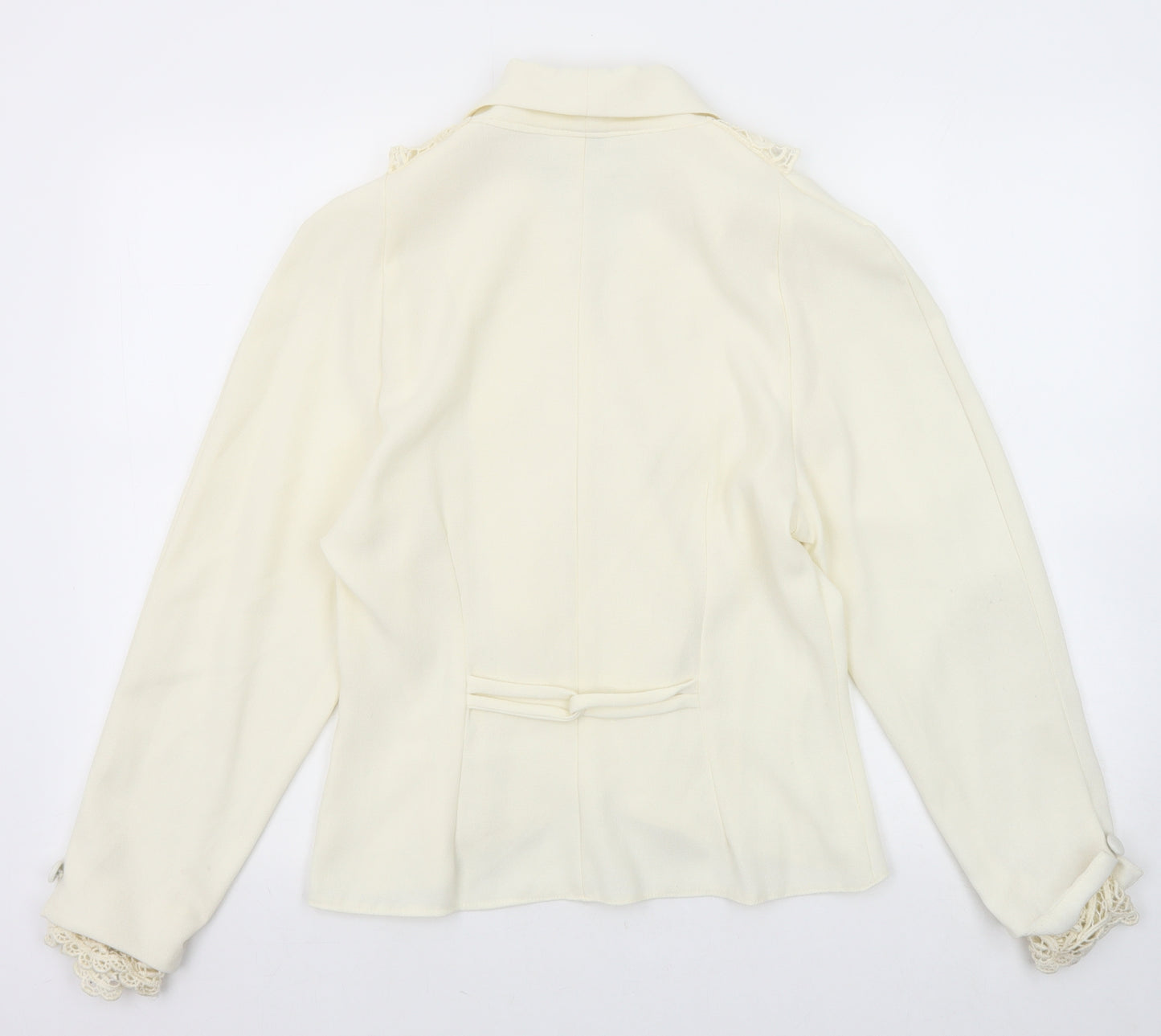 Saintmain Womens White Polyester Basic Blouse Size 14 V-Neck