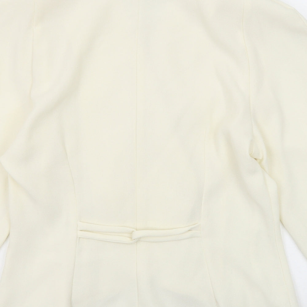 Saintmain Womens White Polyester Basic Blouse Size 14 V-Neck