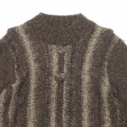 Casamia Womens Brown Round Neck Acrylic Pullover Jumper Size M
