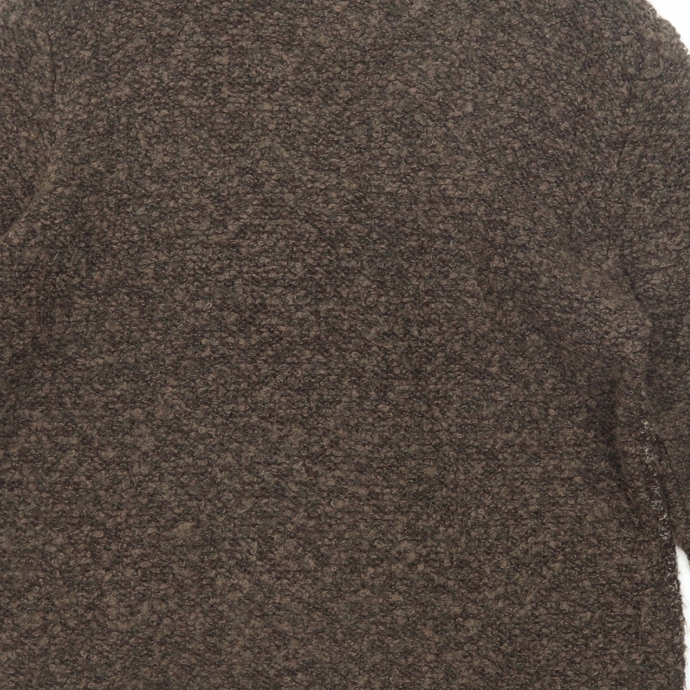 Casamia Womens Brown Round Neck Acrylic Pullover Jumper Size M