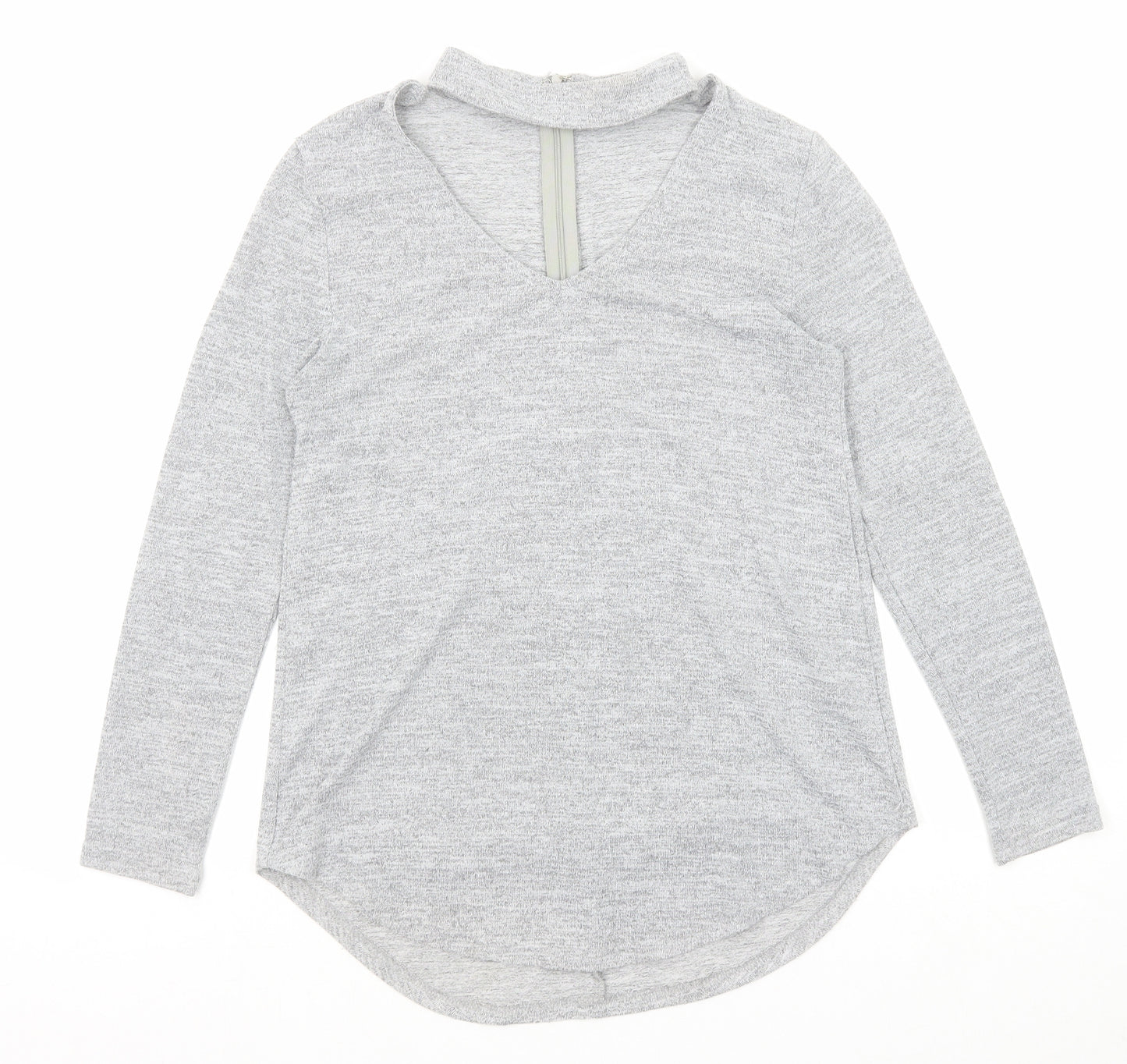 Quiz Womens Grey V-Neck Viscose Pullover Jumper Size 8
