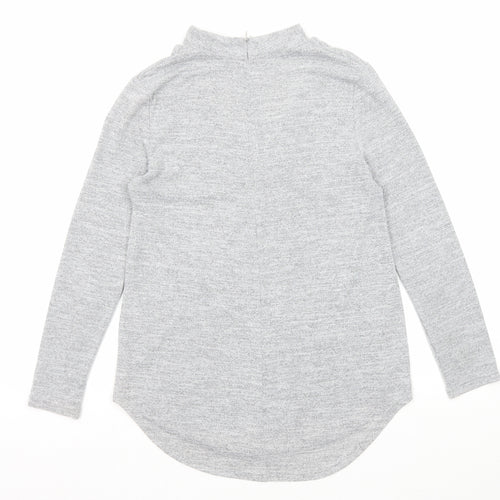 Quiz Womens Grey V-Neck Viscose Pullover Jumper Size 8
