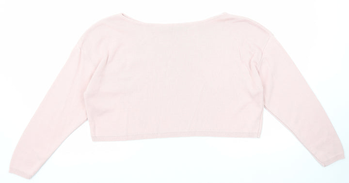 Nasty Gal Womens Pink Boat Neck Acrylic Pullover Jumper Size S