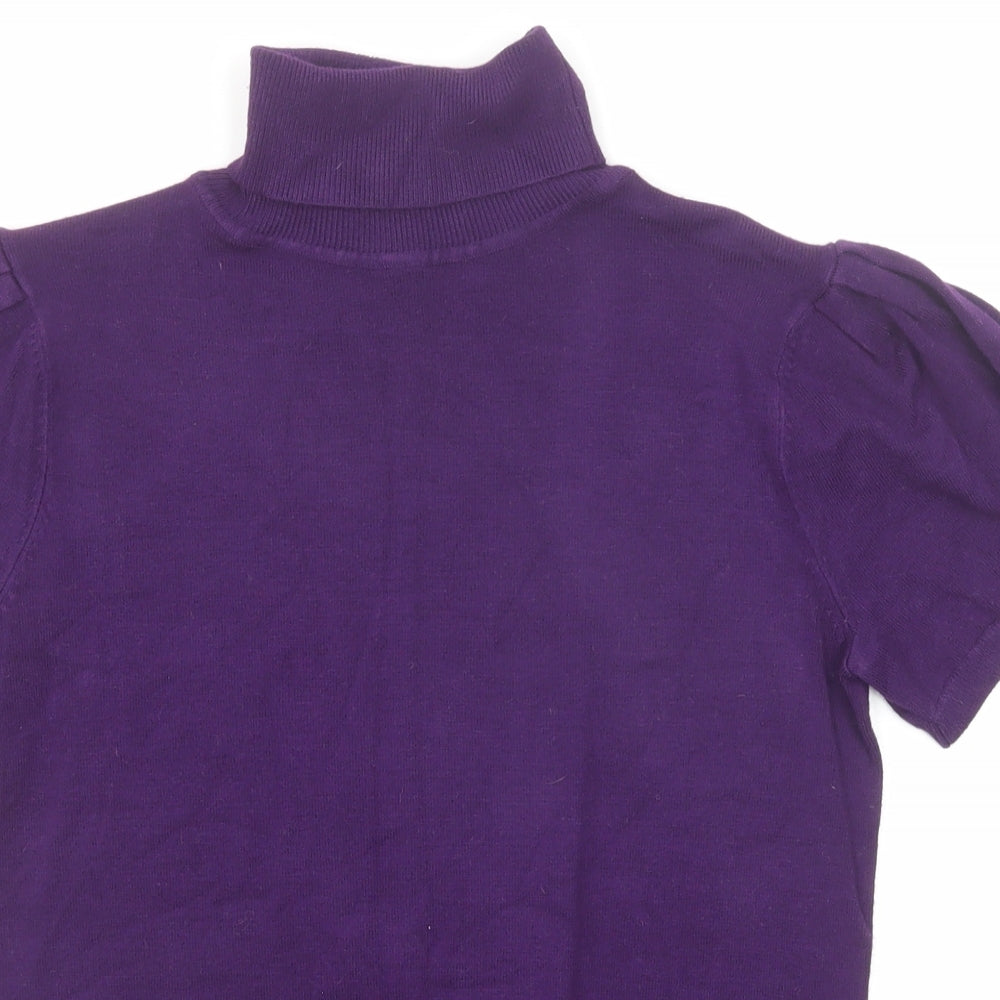 Dorothy Perkins Womens Purple Roll Neck Viscose Pullover Jumper Size 12