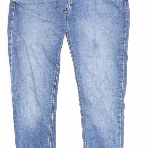 Mango Womens Blue Cotton Skinny Jeans Size 10 Regular Zip