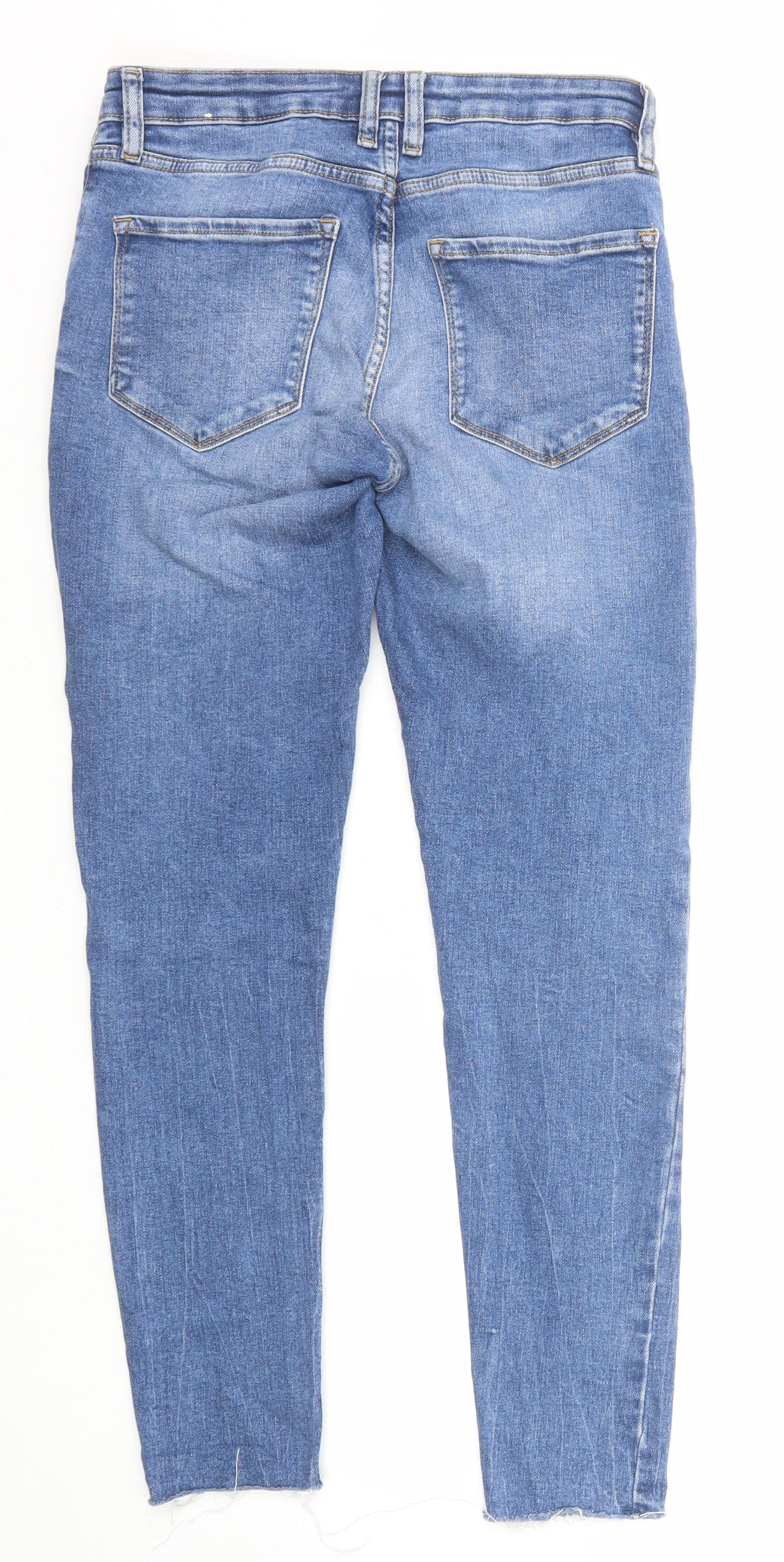 Mango Womens Blue Cotton Skinny Jeans Size 10 Regular Zip