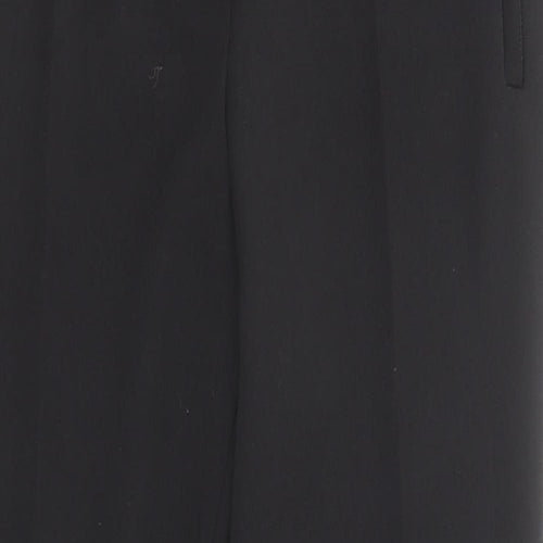 Marks and Spencer Womens Black Polyester Trousers Size 8 Regular Zip