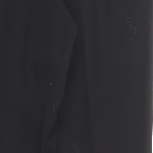 Marks and Spencer Womens Black Polyester Trousers Size 8 Regular Zip