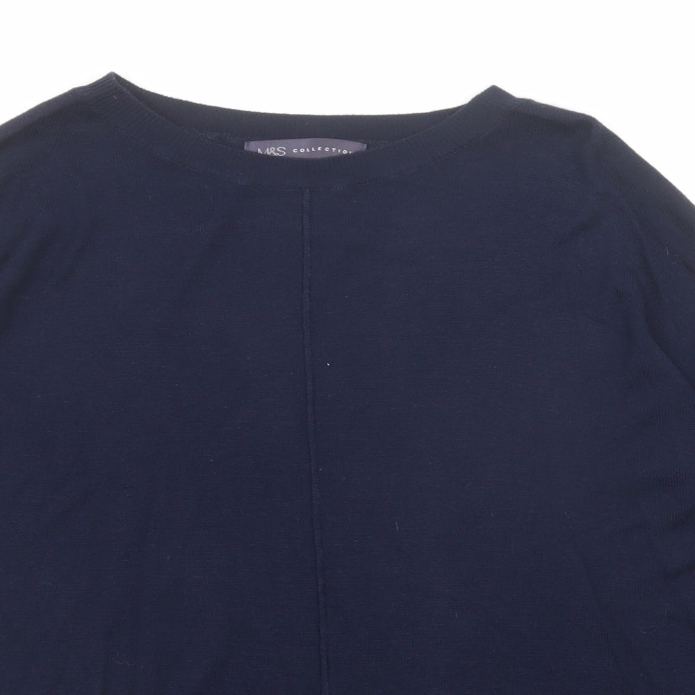 Marks and Spencer Womens Blue Round Neck Acrylic Pullover Jumper Size M