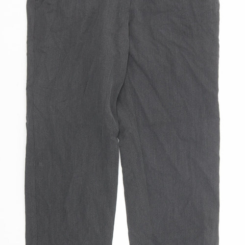 Marks and Spencer Womens Grey Polyester Trousers Size 12 Regular Zip