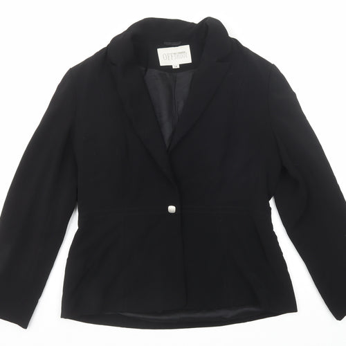 Off Shoot Womens Black Jacket Size 14 Button