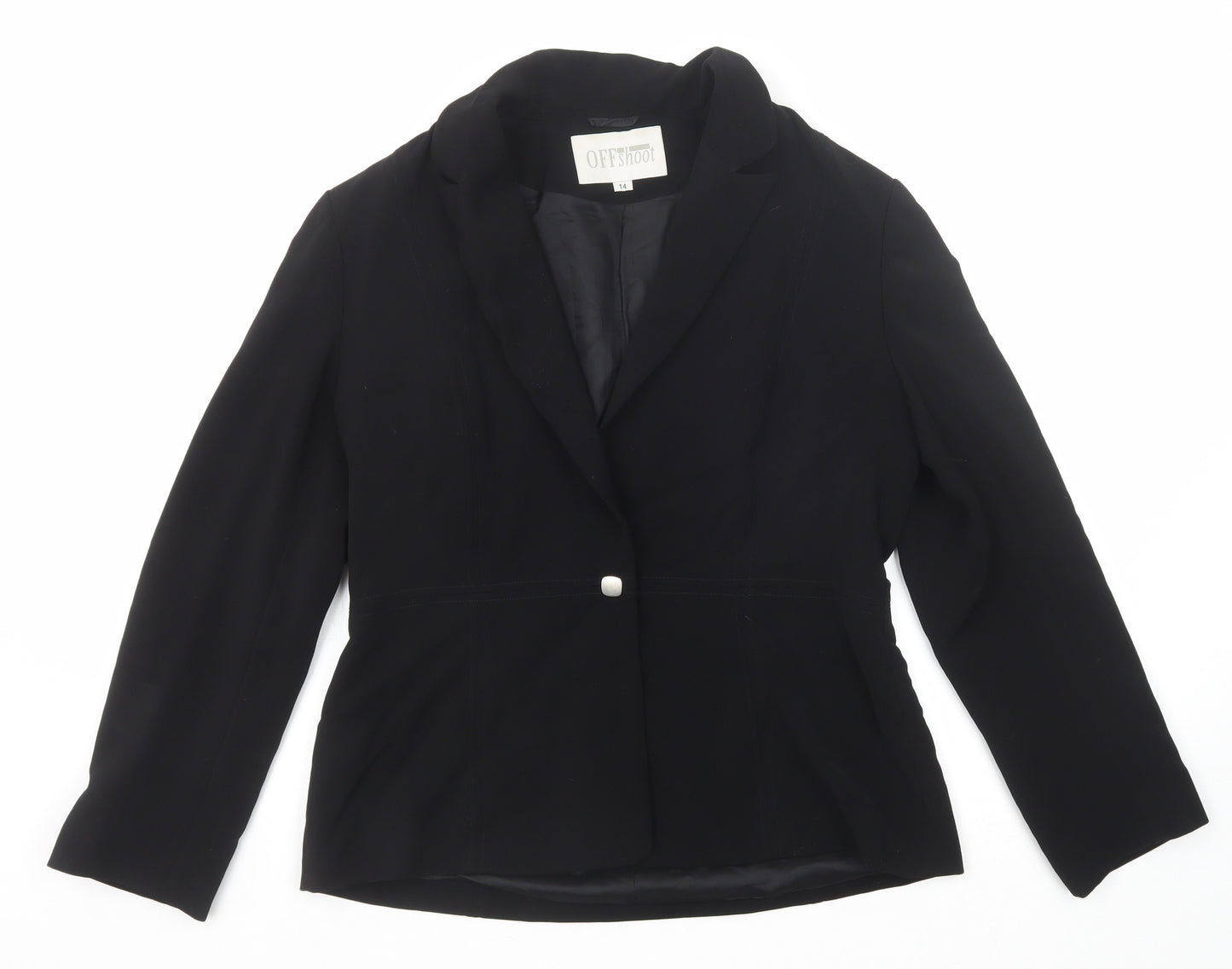 Off Shoot Womens Black Jacket Size 14 Button