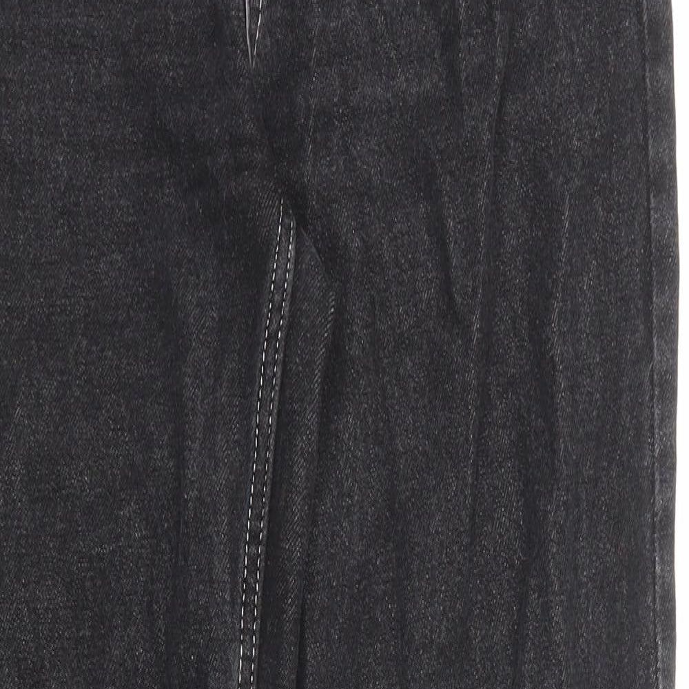 H&M Womens Black Cotton Mom Jeans Size 10 Regular Zip