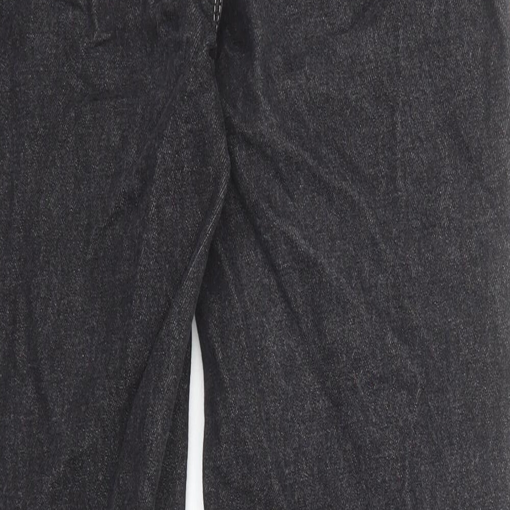 H&M Womens Black Cotton Mom Jeans Size 10 Regular Zip