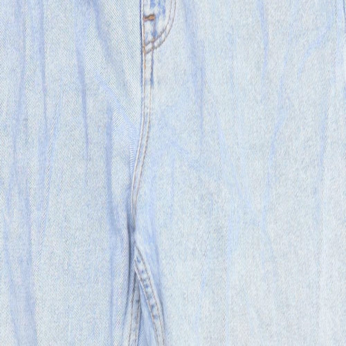Pull&Bear Womens Blue Cotton Mom Jeans Size 8 Regular Zip