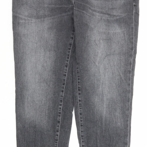 Sylvie Meis Womens Black Cotton Straight Jeans Size 30 in Regular Zip