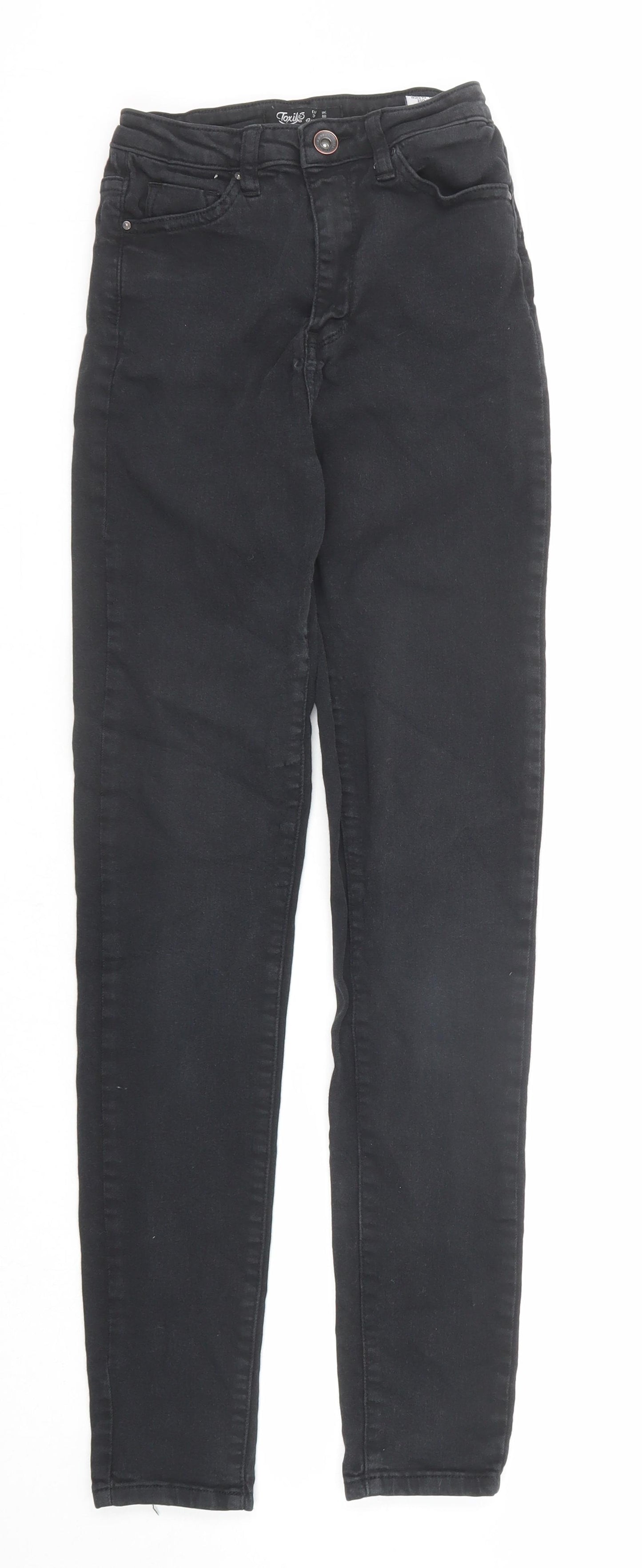 Toxik3 Womens Black Cotton Skinny Jeans Size 8 Regular Zip