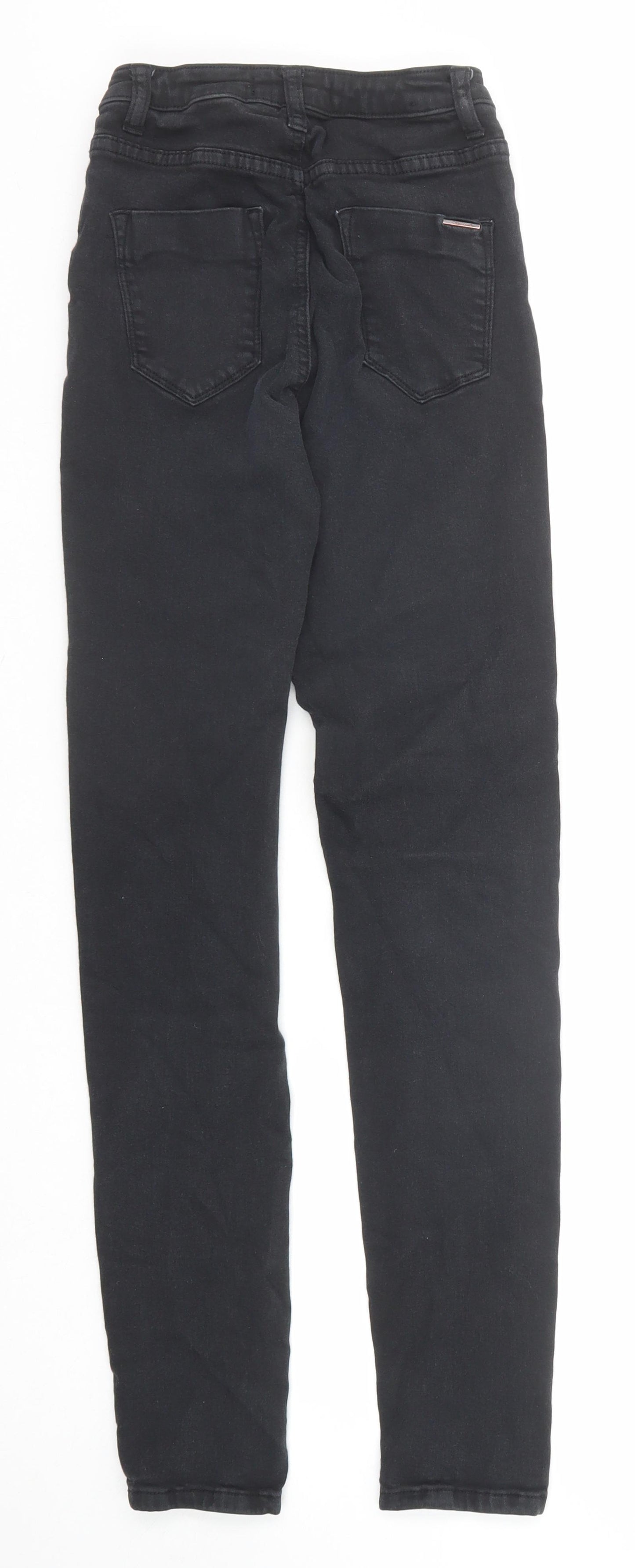 Toxik3 Womens Black Cotton Skinny Jeans Size 8 Regular Zip