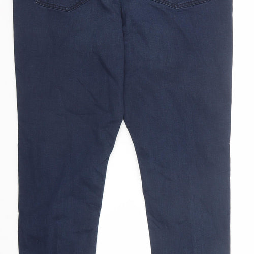 Marks and Spencer Womens Blue Cotton Skinny Jeans Size 20 Regular Zip