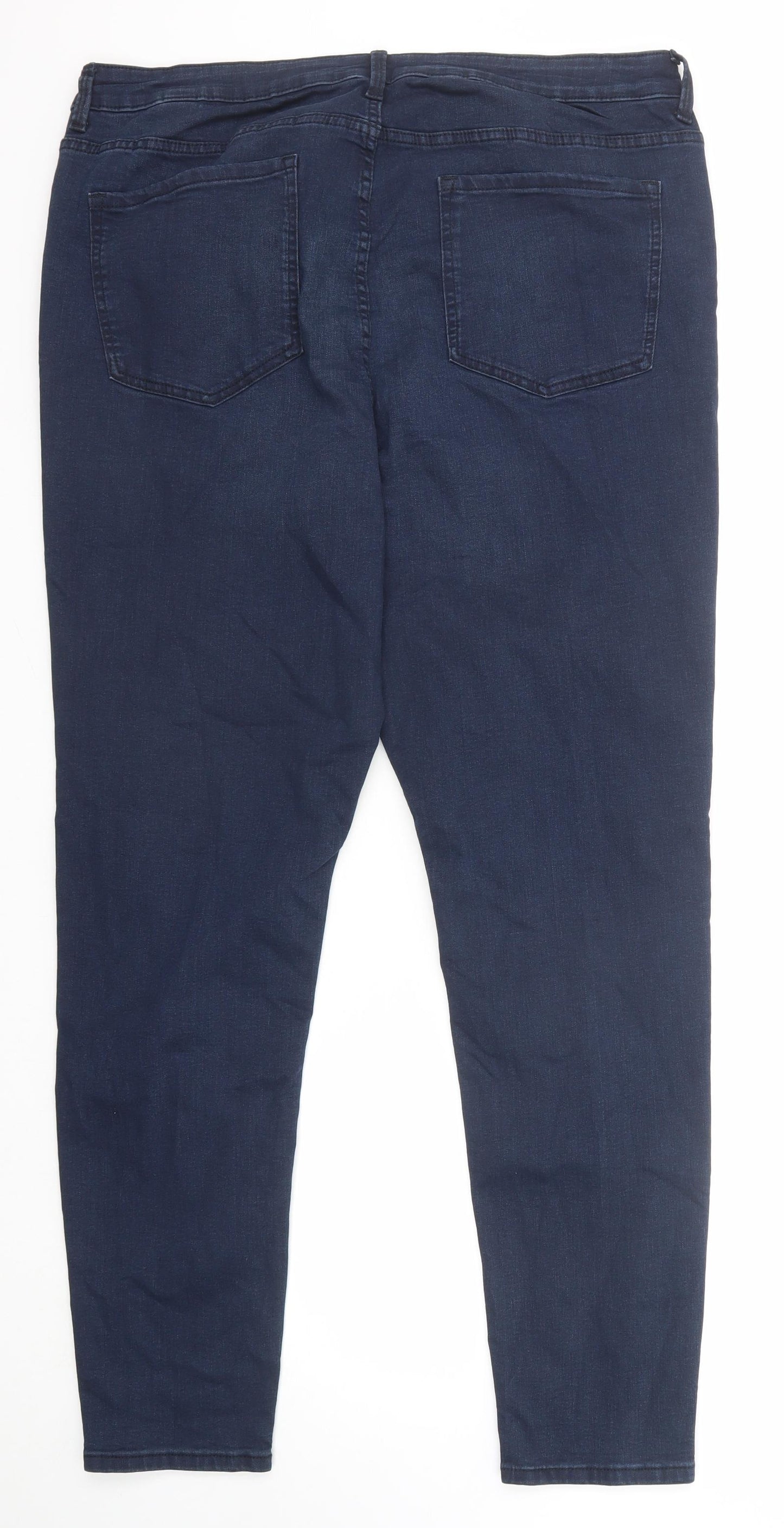 Marks and Spencer Womens Blue Cotton Skinny Jeans Size 20 Regular Zip