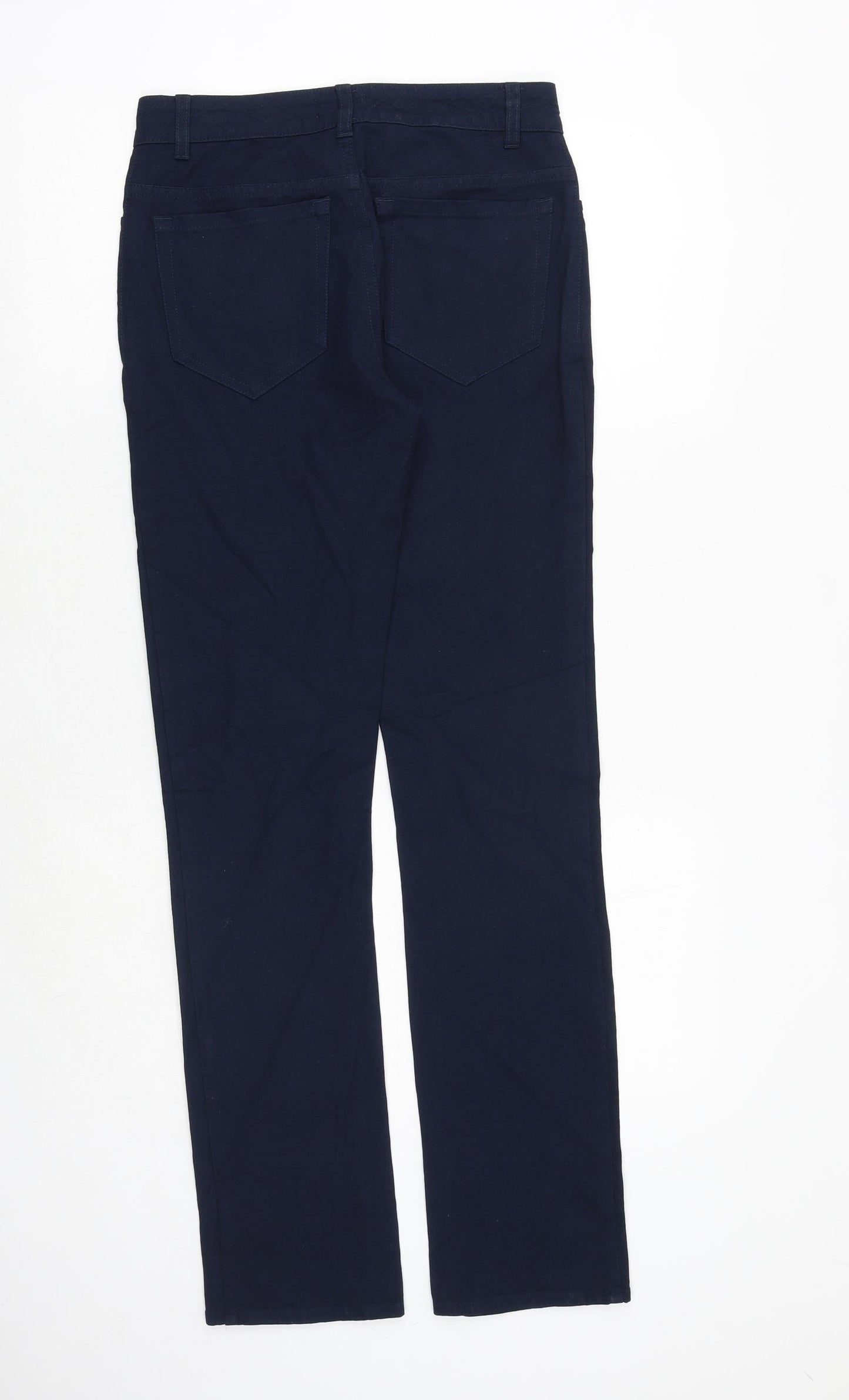 Jigsaw Womens Blue Cotton Straight Jeans Size 8 Regular Zip