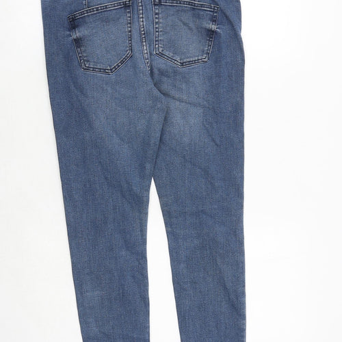 NEXT Womens Blue Cotton Skinny Jeans Size 12 Regular Zip