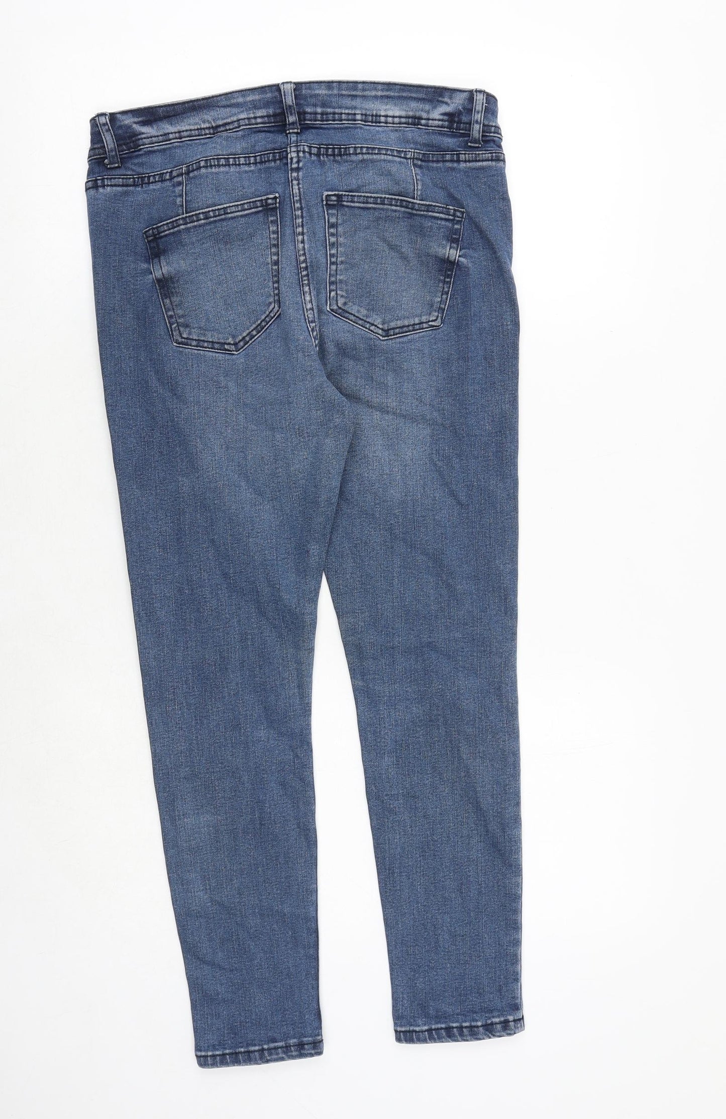 NEXT Womens Blue Cotton Skinny Jeans Size 12 Regular Zip