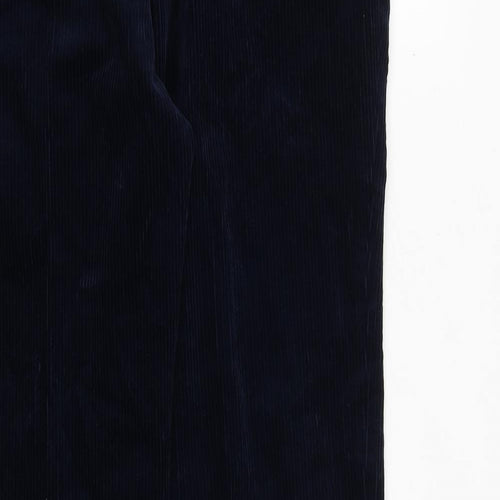 Marks and Spencer Mens Blue Cotton Trousers Size 36 in Regular Zip
