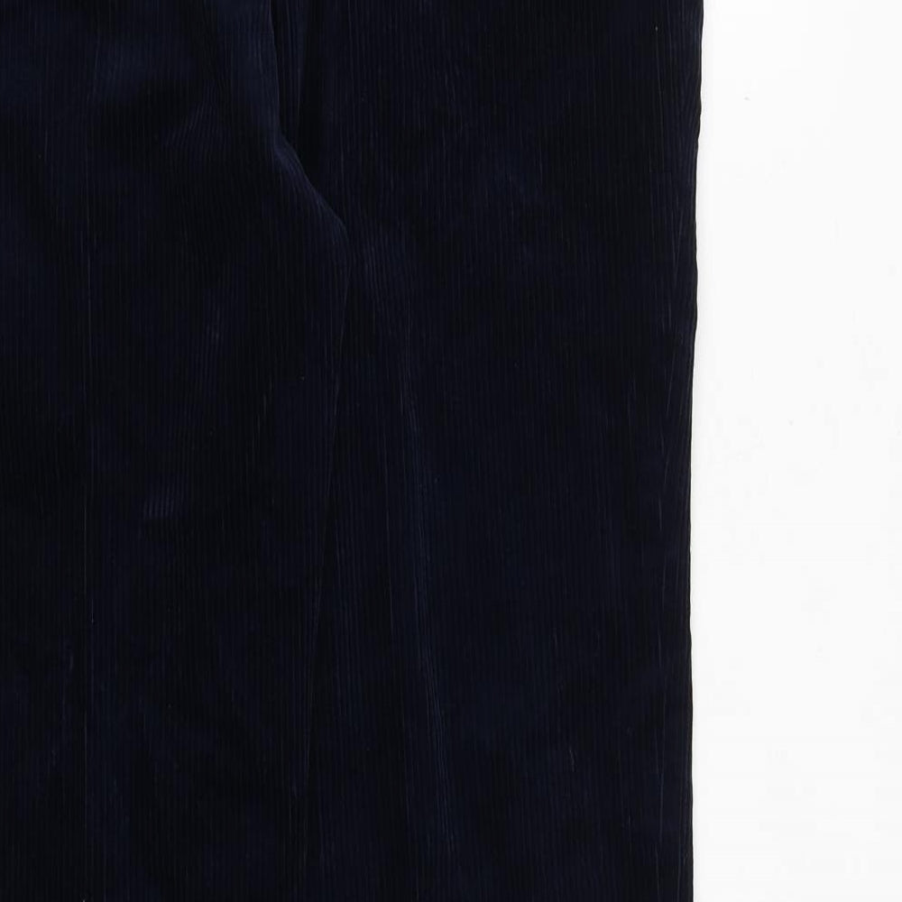 Marks and Spencer Mens Blue Cotton Trousers Size 36 in Regular Zip