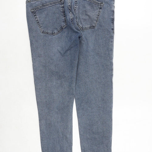 Topshop Womens Blue Cotton Skinny Jeans Size 8 Regular Zip
