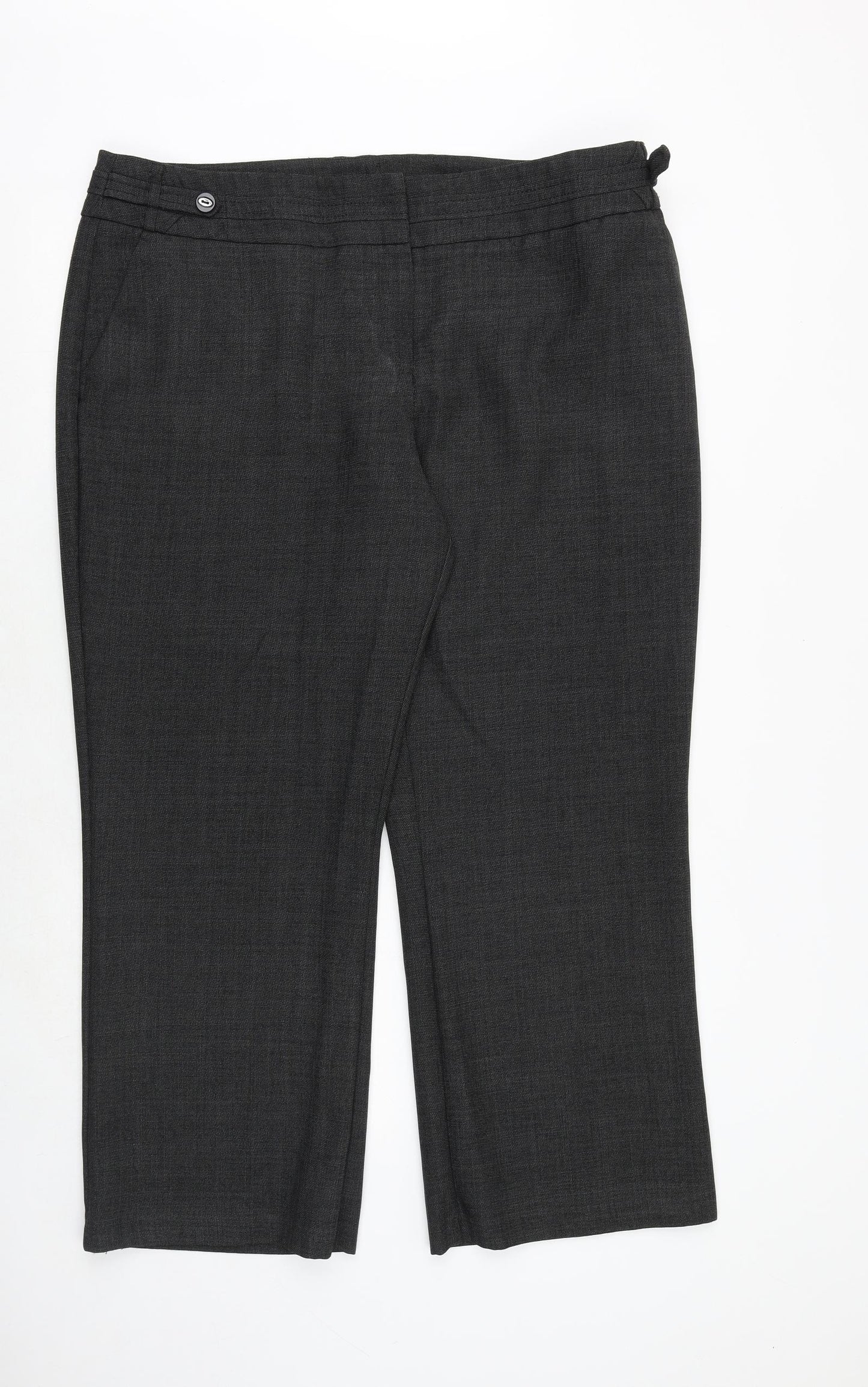 BHS Womens Grey Polyester Dress Pants Trousers Size 20 Regular Zip