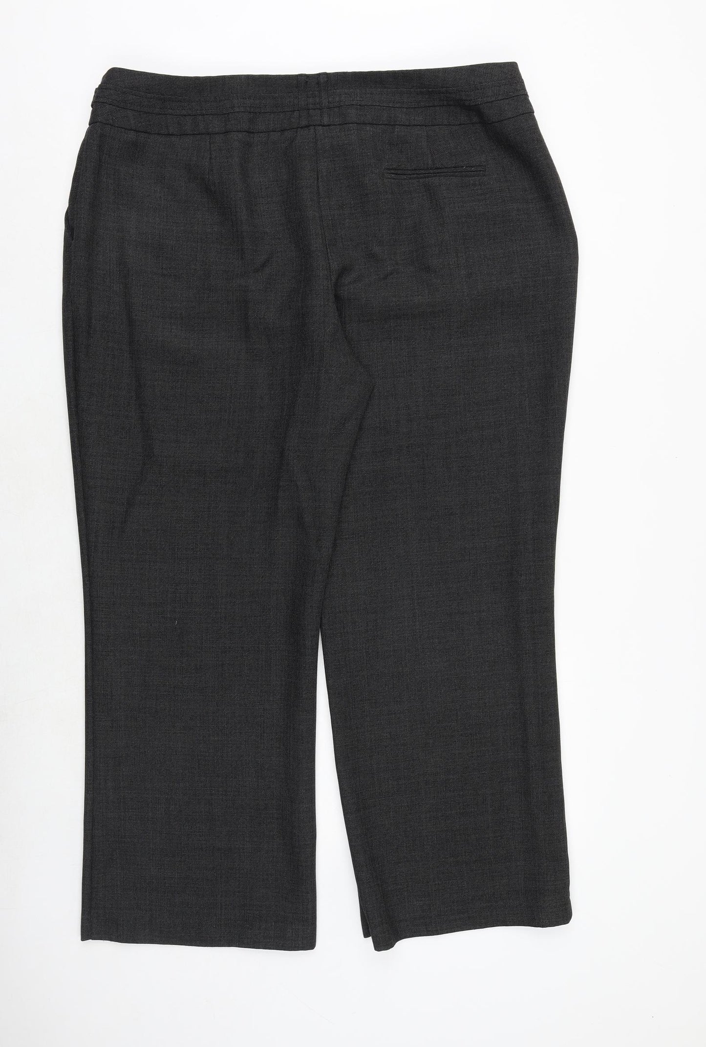 BHS Womens Grey Polyester Dress Pants Trousers Size 20 Regular Zip