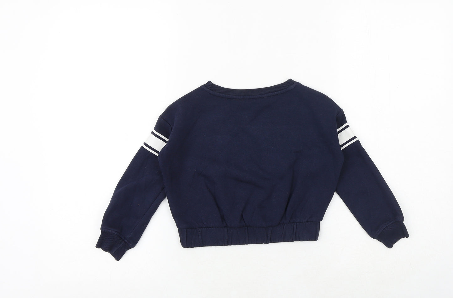 H&M Girls Blue Cotton Pullover Sweatshirt Size 3-4 Years Pullover - Girl Hero