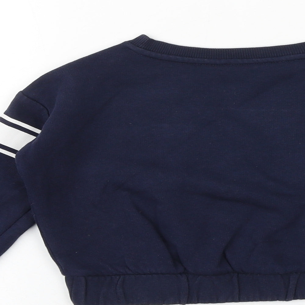 H&M Girls Blue Cotton Pullover Sweatshirt Size 3-4 Years Pullover - Girl Hero