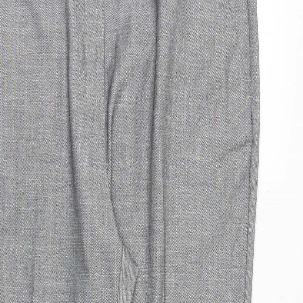 Marks and Spencer Womens Grey Polyester Dress Pants Trousers Size 20 Regular Zip