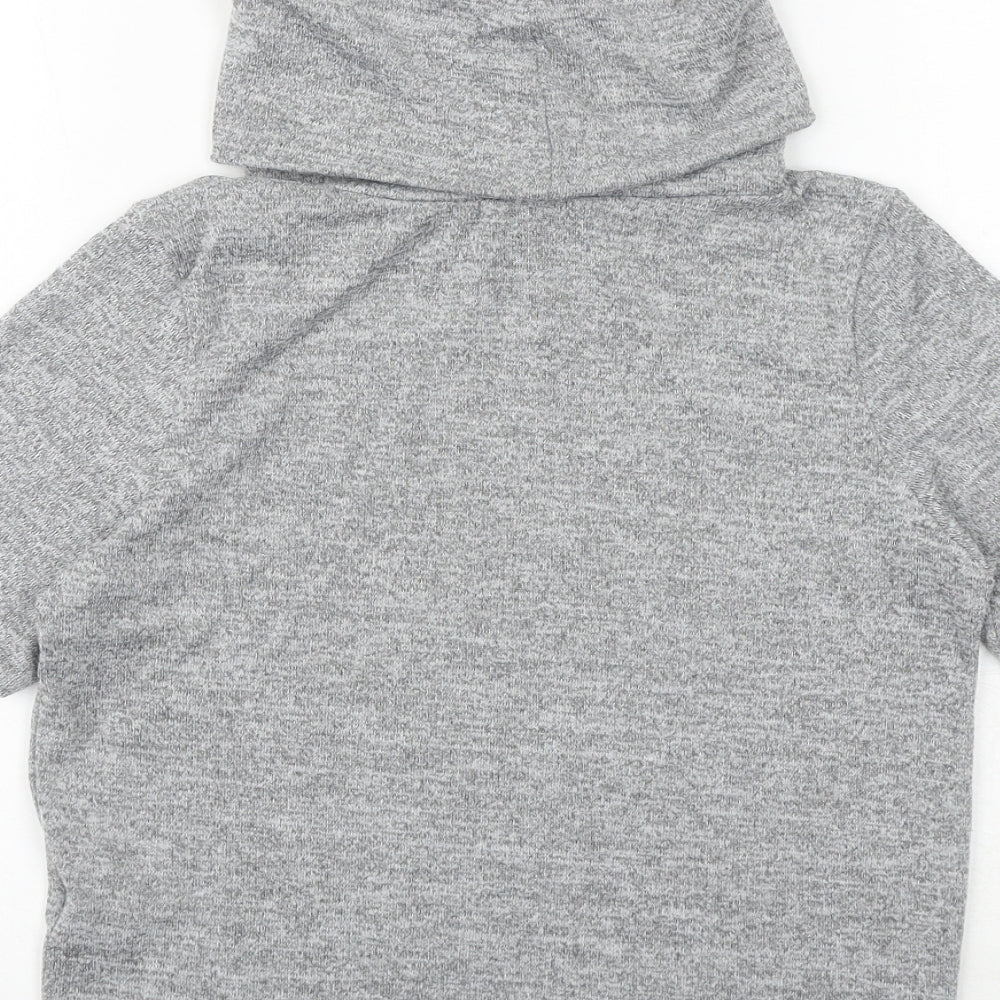 Quiz Womens Grey Polyester Basic T-Shirt Size 10 Roll Neck