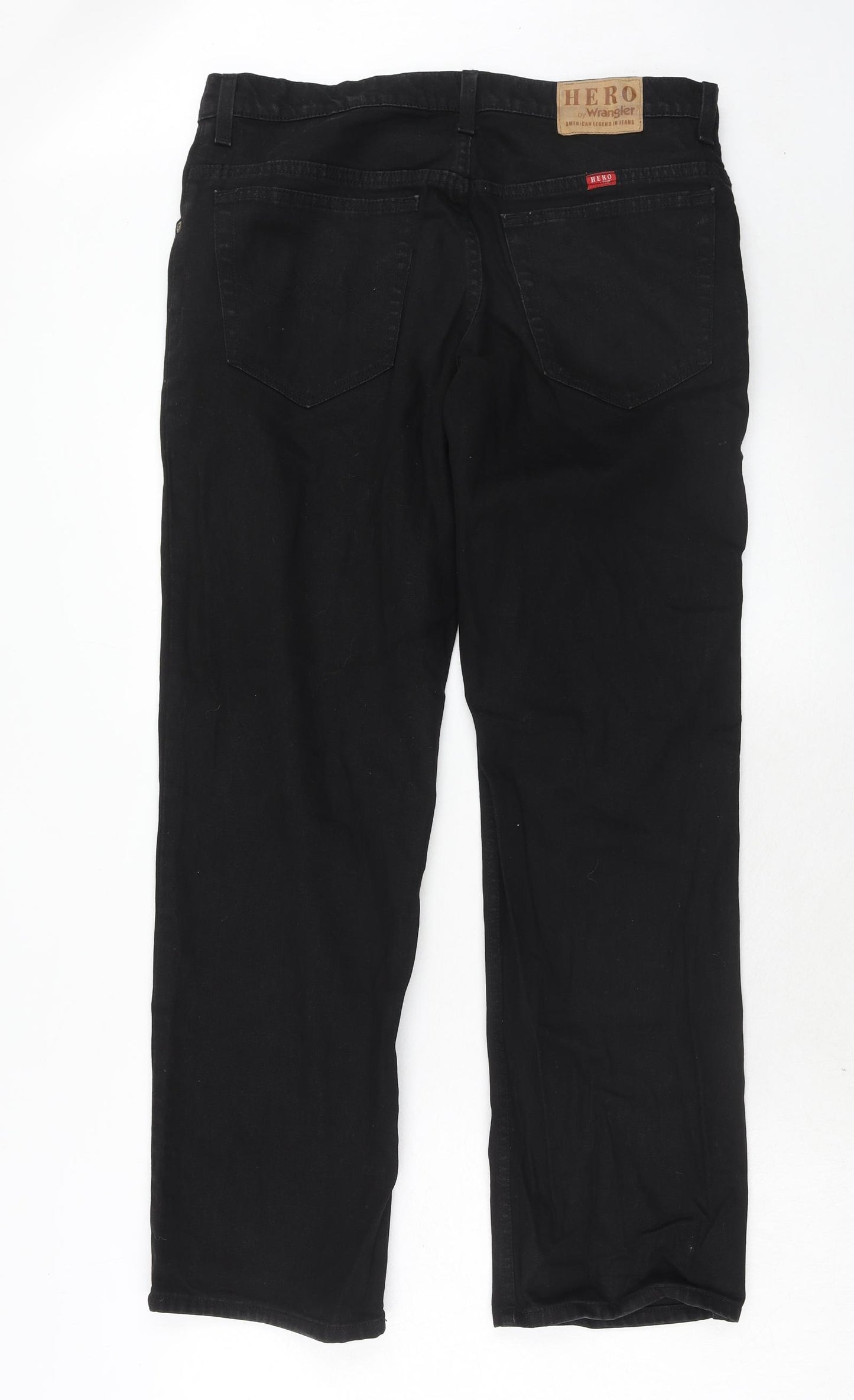 HERO Mens Black Cotton Straight Jeans Size 36 in L30 in Regular Zip