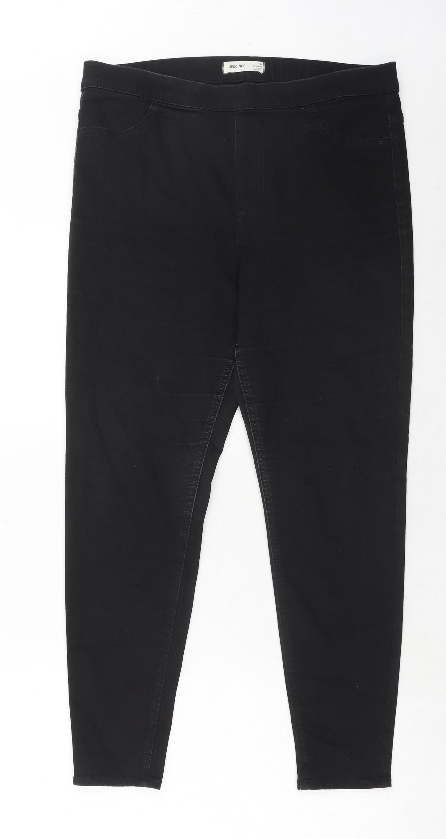 Marks and Spencer Womens Black Cotton Jegging Jeans Size 16 Regular