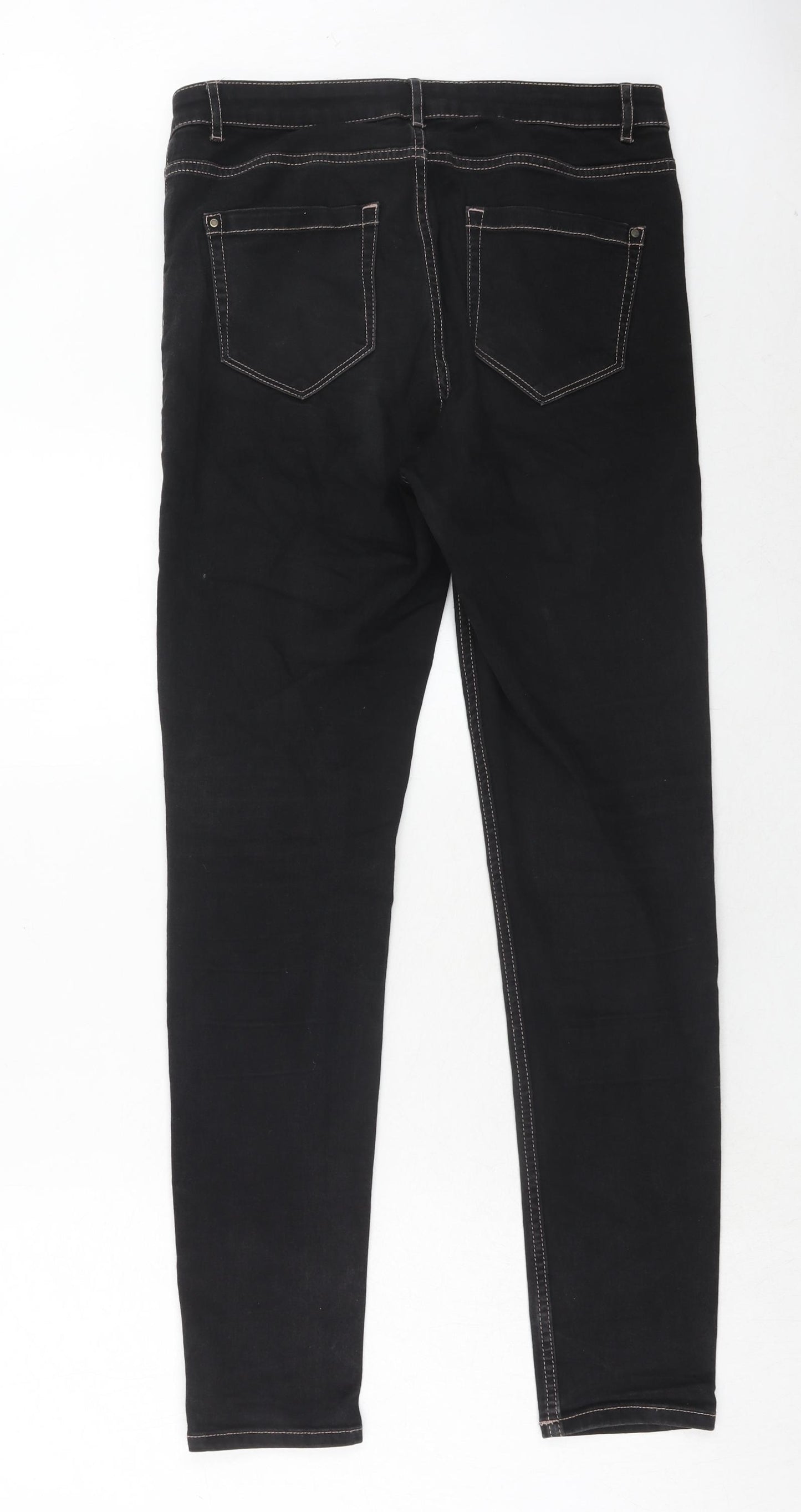 ESMARA Womens Black Cotton Skinny Jeans Size 14 Regular Zip