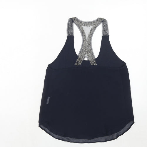 Blonde + Blonde Womens Blue Polyester Basic Tank Size 12 Round Neck