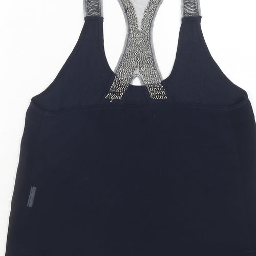 Blonde + Blonde Womens Blue Polyester Basic Tank Size 12 Round Neck