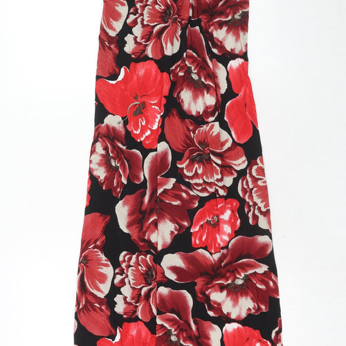 Debenhams Womens Red Floral Viscose Maxi Size 10 Sweetheart Pullover