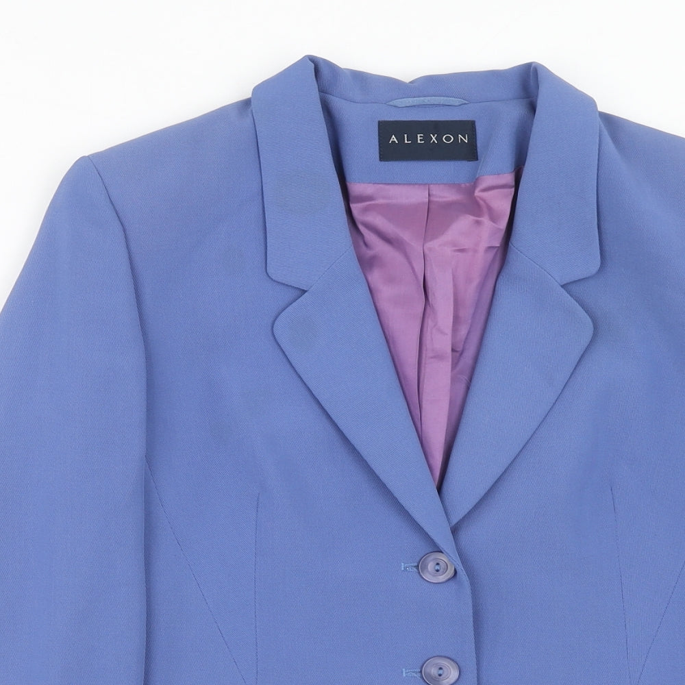 Alexon Womens Blue Polyester Jacket Blazer Size 10