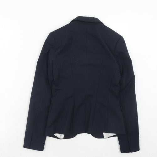 H&M Womens Blue Polyester Jacket Blazer Size 4