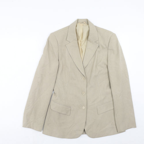 NEXT Womens Beige Polyester Jacket Suit Jacket Size 10