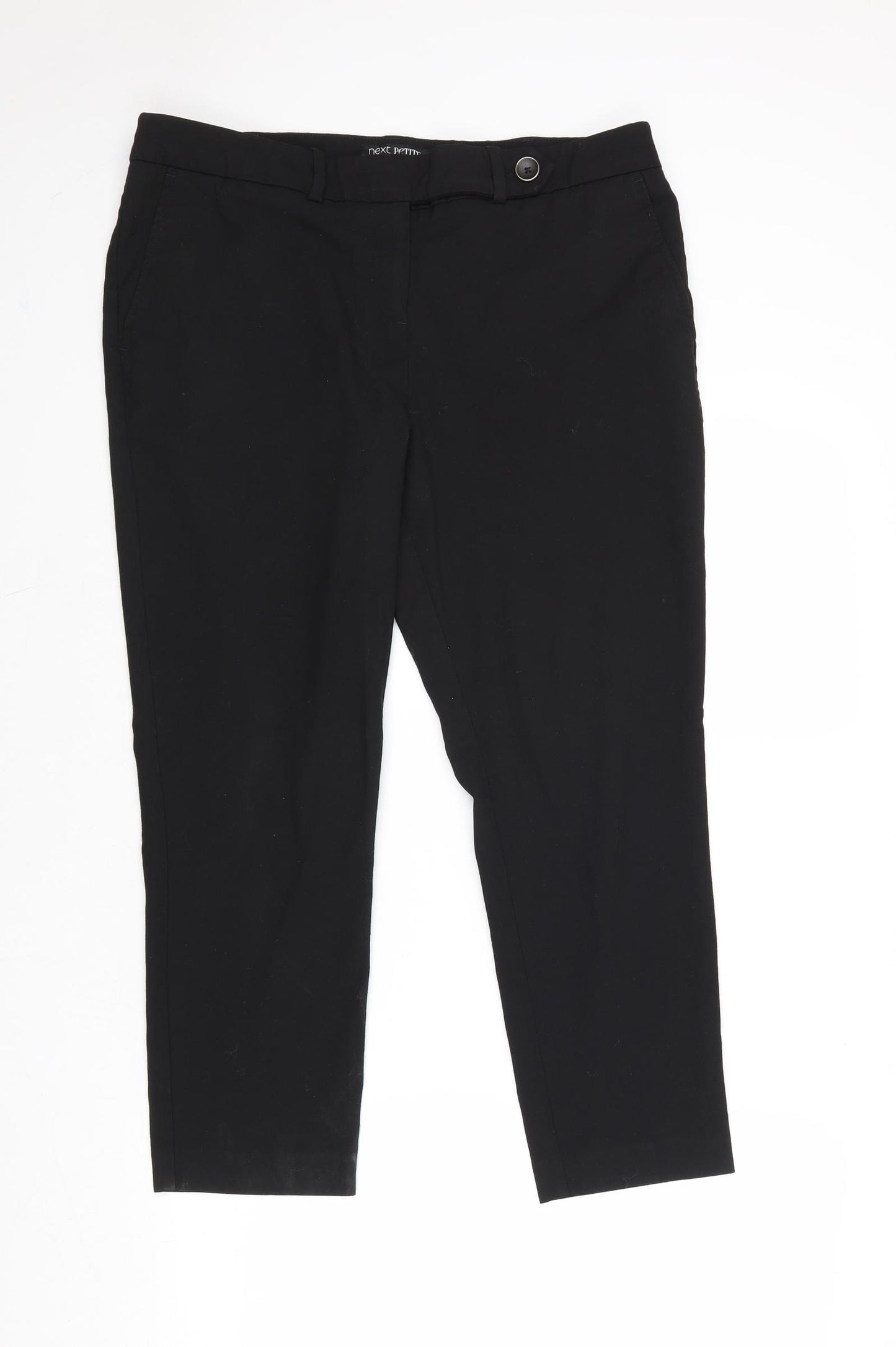 NEXT Womens Black Polyester Dress Pants Trousers Size 14 Regular Zip