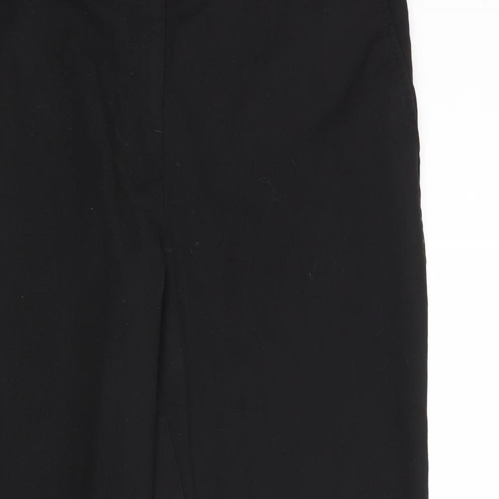 NEXT Womens Black Polyester Dress Pants Trousers Size 14 Regular Zip